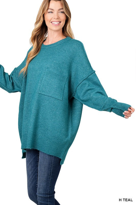 Stilla | Hi-low Hem Lomme Sweater