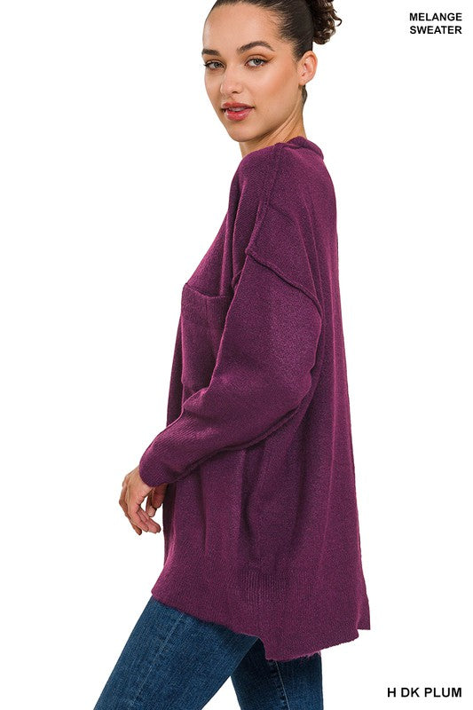 Stilla | Hi-low Hem Lomme Sweater