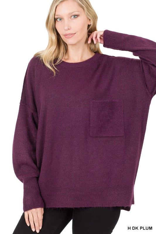 Stilla | Hi-low Hem Lomme Sweater