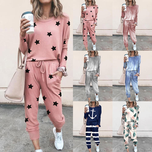 Dame fritids-loungewear sæt med blomstermønster Stilla