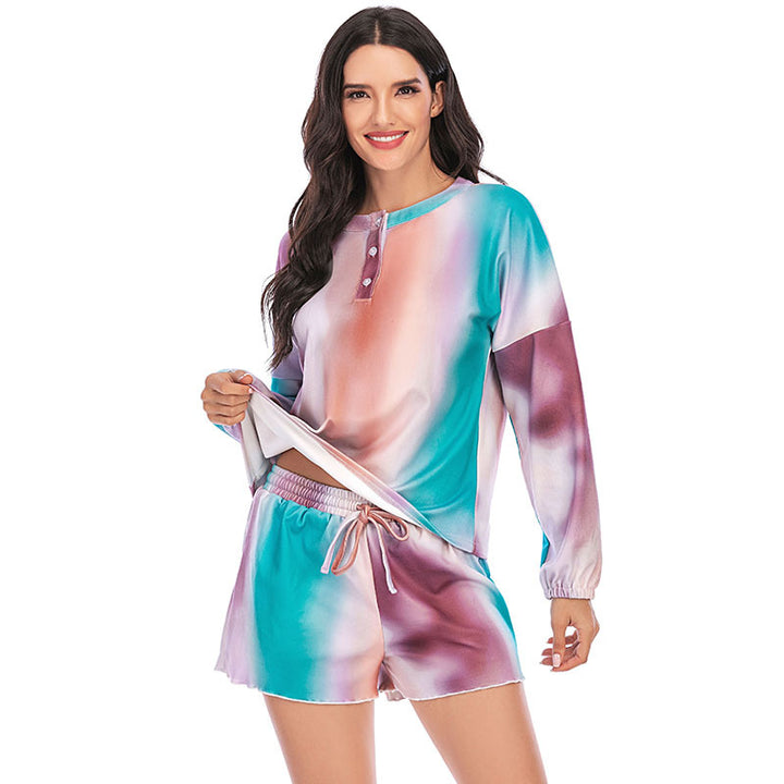 Dame loungewear sæt med afslappet tie-dye mønster Stilla