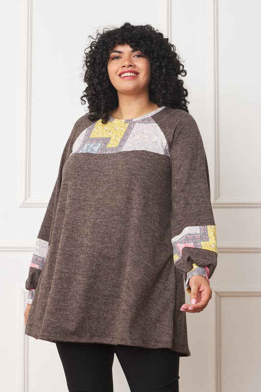 Stilla | Patchwork Panel Accent A-linje Tunika
