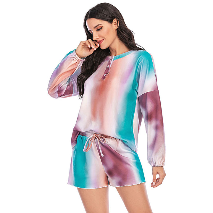 Dame loungewear sæt med afslappet tie-dye mønster Stilla