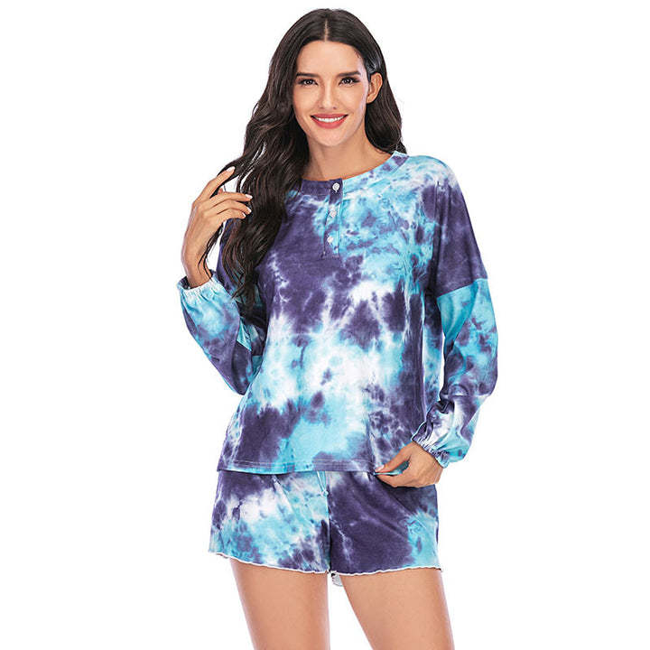 Dame loungewear sæt med afslappet tie-dye mønster Stilla