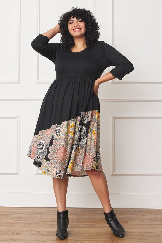 Stilla | Asymmetrisk Accent Midi Kjole
