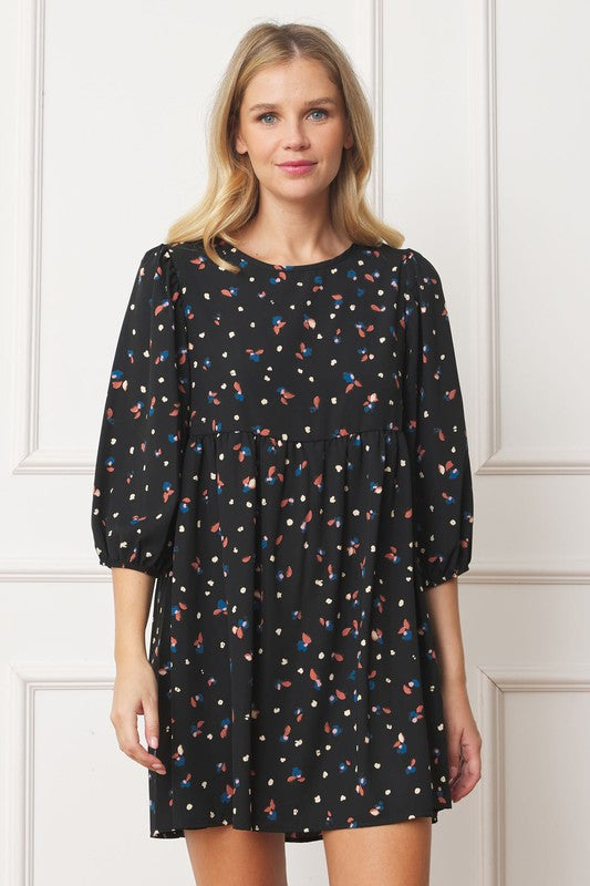 Stilla | Polka Dot Biskop Ærme Mini Kjole
