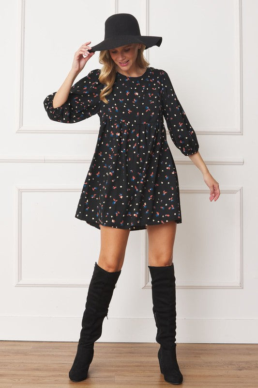 Stilla | Polka Dot Biskop Ærme Mini Kjole