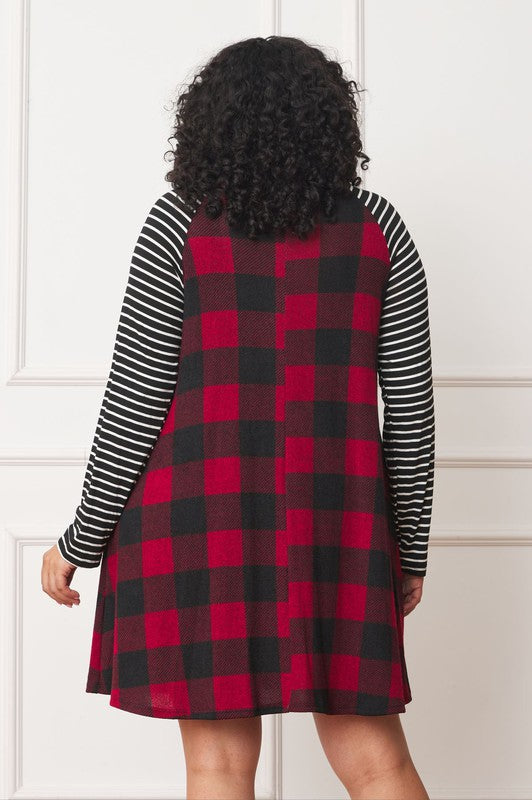 Stilla | Stripe Sleeve A- Line Mini Kjole