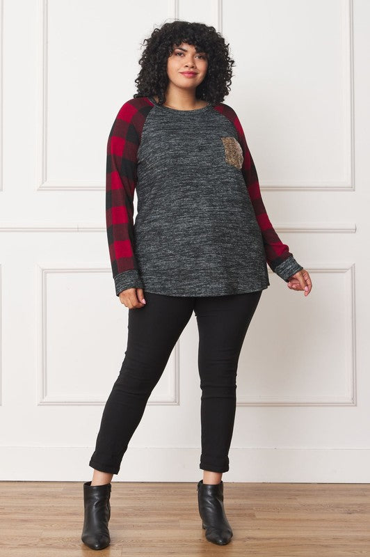 Stilla | Checker Ærme Sequin Lomme Tunika