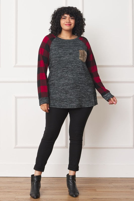 Stilla | Checker Ærme Sequin Lomme Tunika
