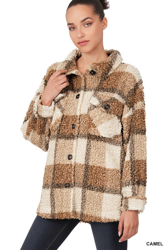 Stilla | Plaid Shacket Med Lommer