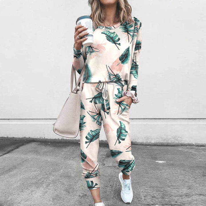 Dame fritids-loungewear sæt med blomstermønster Stilla