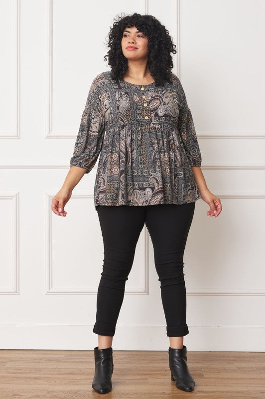 Stilla | Knap Accent Paisley Top