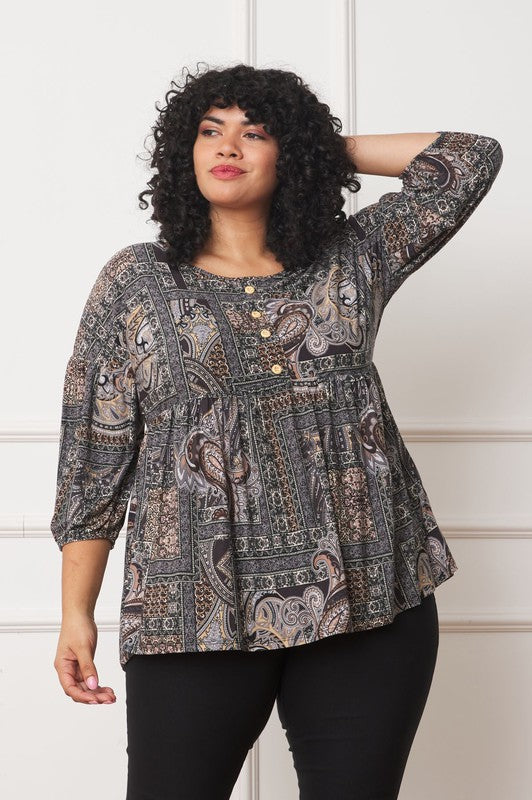 Stilla | Knap Accent Paisley Top