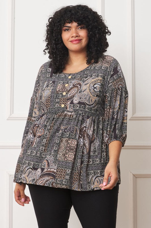 Stilla | Knap Accent Paisley Top