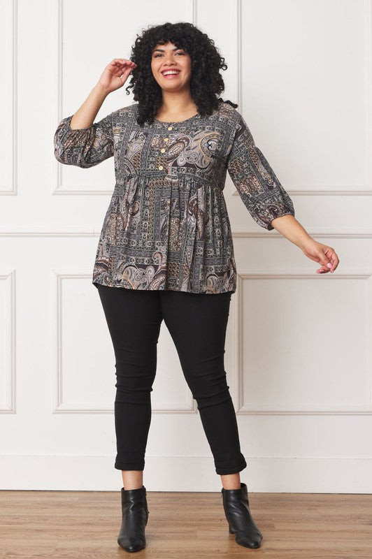 Stilla | Knap Accent Paisley Top