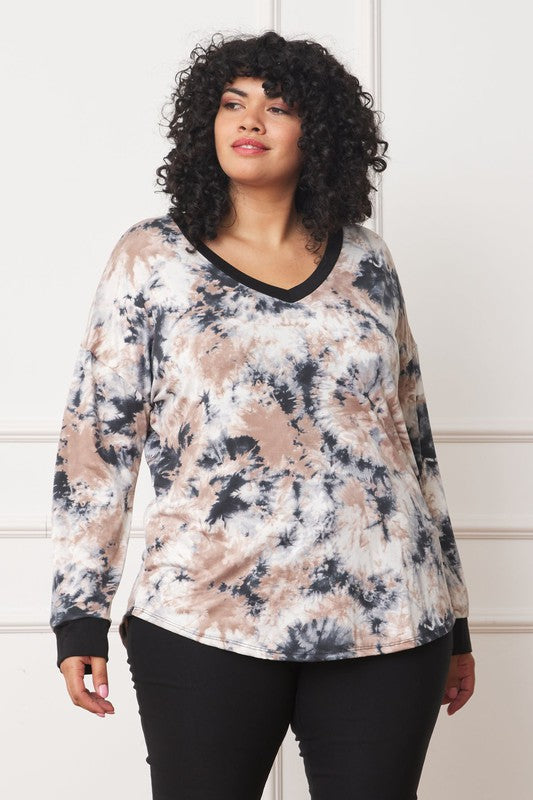 Stilla | V-hals Tie Dye Top