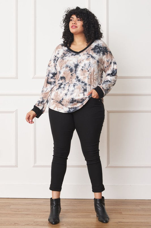 Stilla | V-hals Tie Dye Top