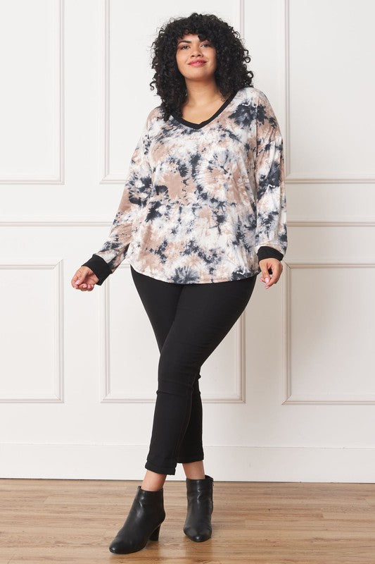 Stilla | V-hals Tie Dye Top
