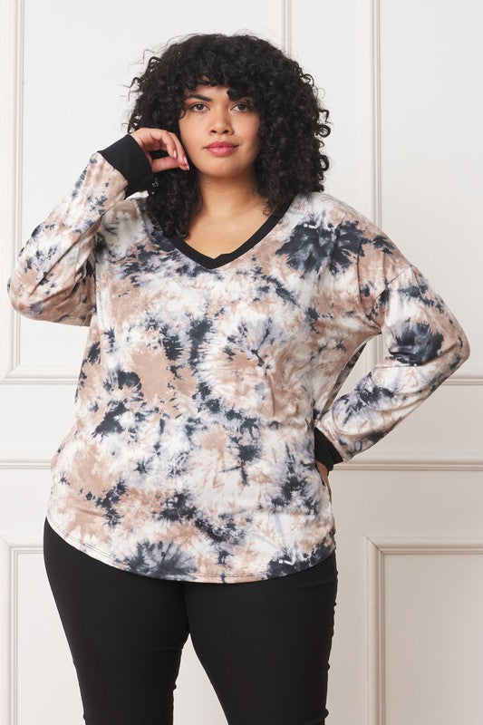 Stilla | V-hals Tie Dye Top