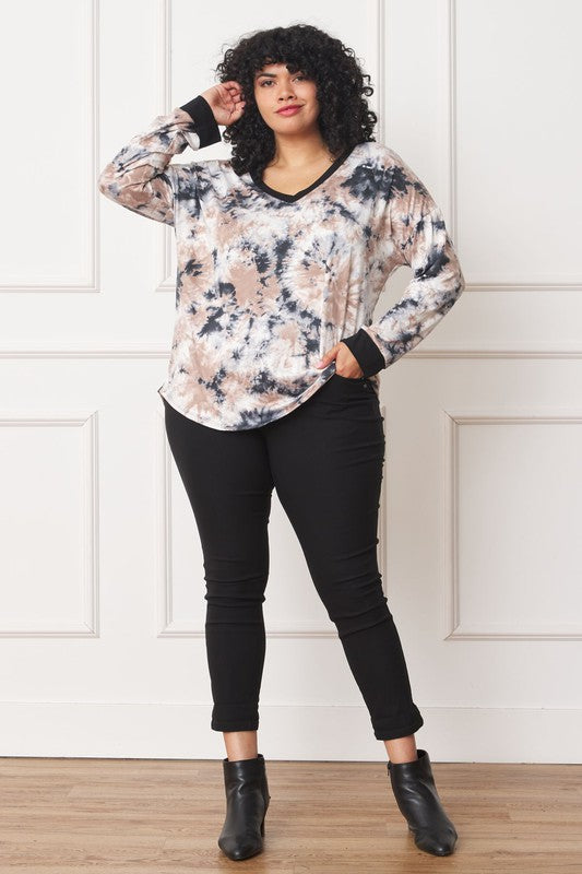 Stilla | V-hals Tie Dye Top