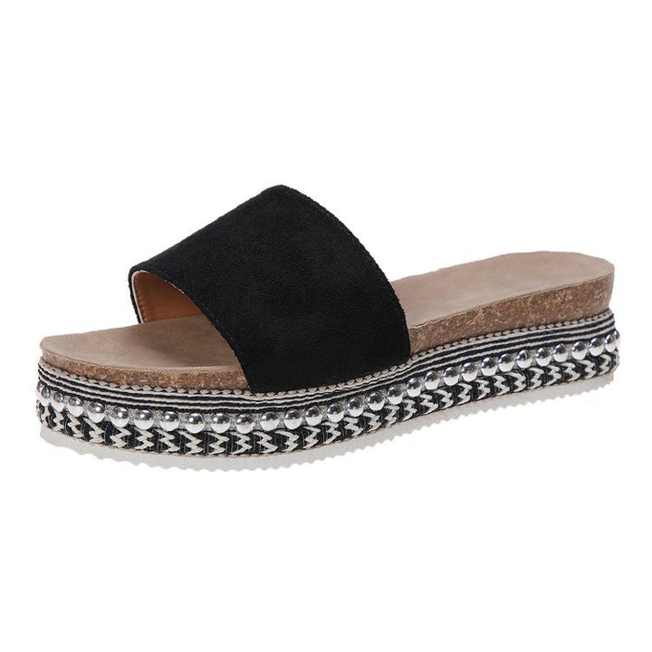 Dame Slide-sandaler med moderne leopardmønster og komfortabel plateau Stilla