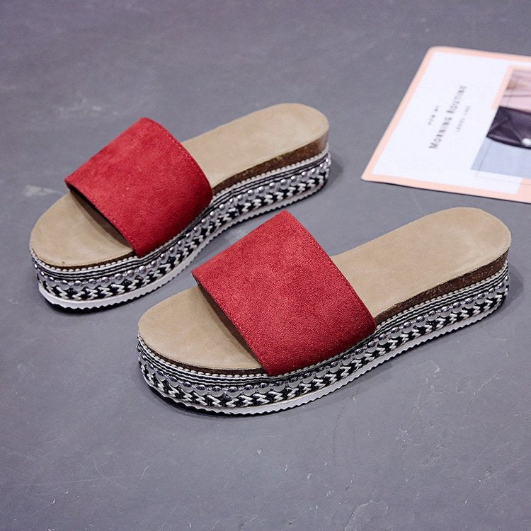 Dame Slide-sandaler med moderne leopardmønster og komfortabel plateau Stilla