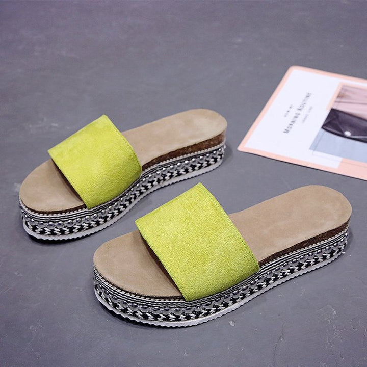 Dame Slide-sandaler med moderne leopardmønster og komfortabel plateau Stilla