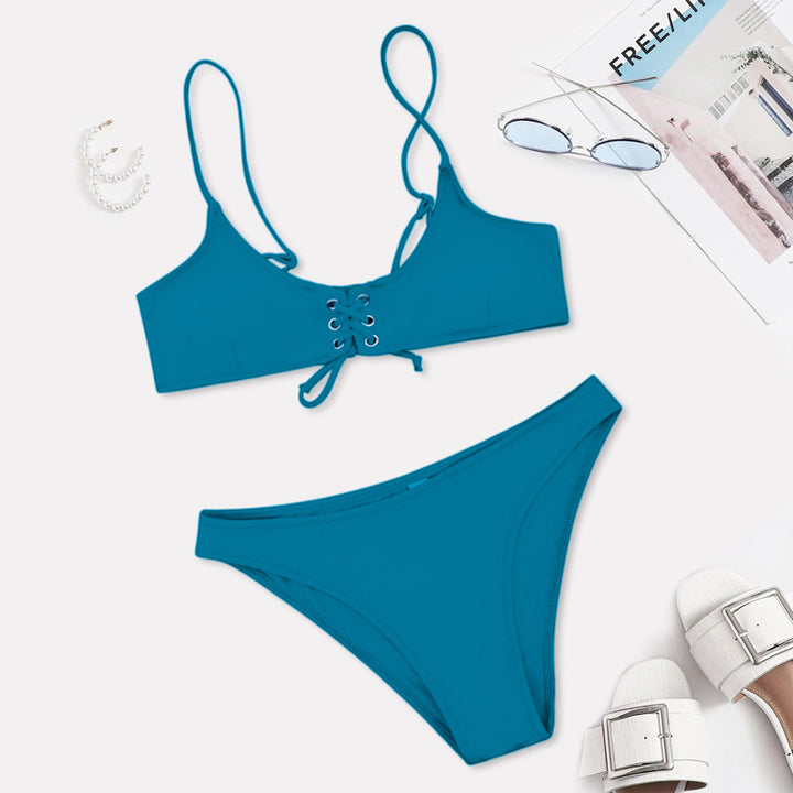 Dame Bikini-sæt med sportslig snøring og elegante detaljer Stilla