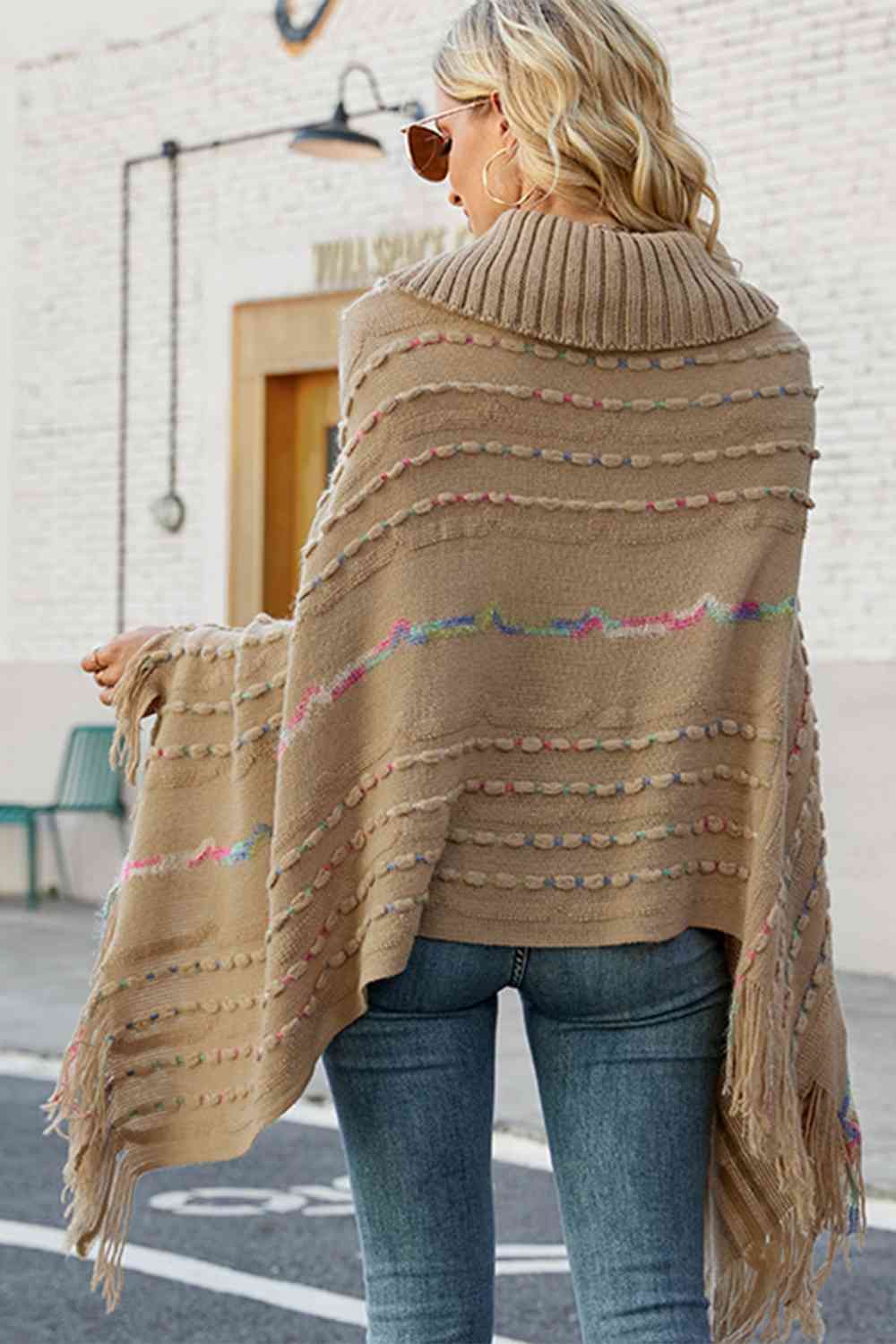 Stilla | Ærme Frynsedetalje Poncho
