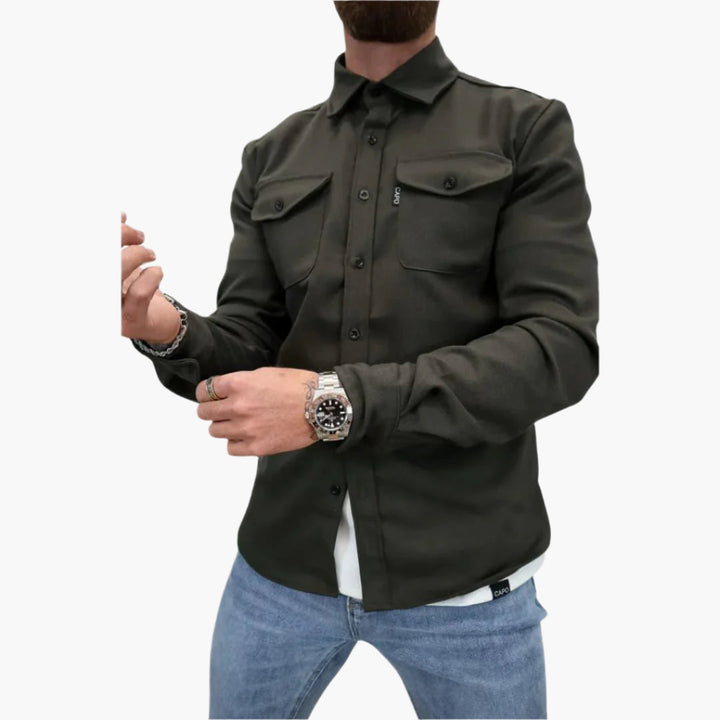 Stilla | Overshirt Jakke - Moderne Button-Through Skjortejakke til Fritid og Erhverv