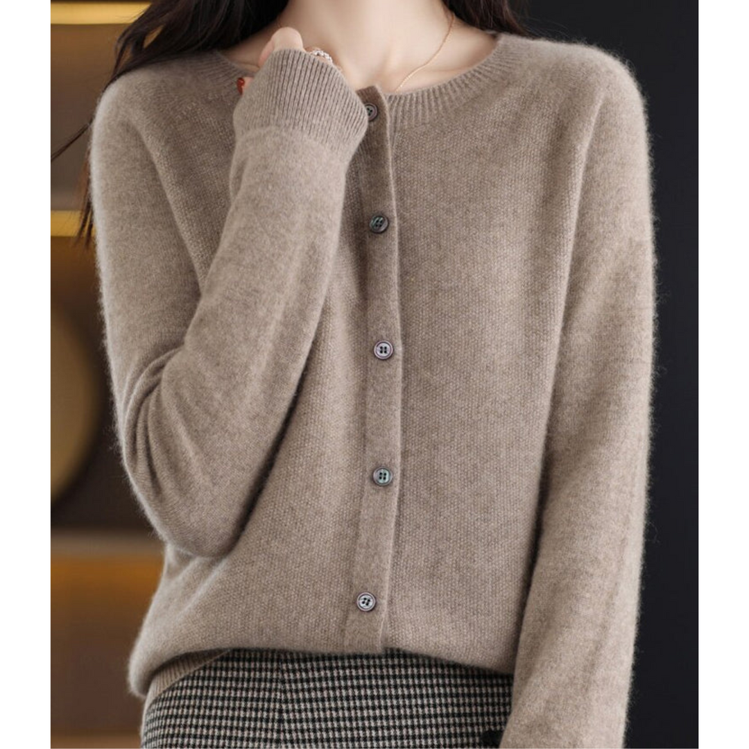 Stilla | Kvinders merinould cardigan O-hals