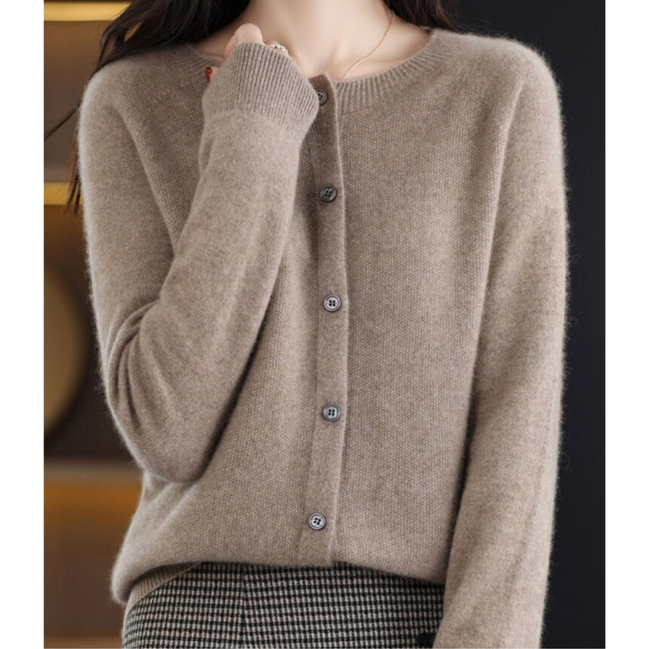 Stilla | Kvinders merinould cardigan O-hals