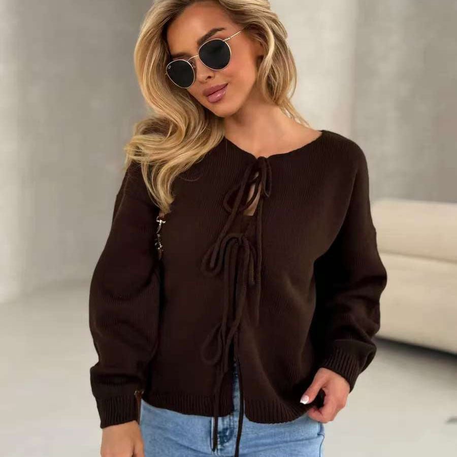 Stilla | Stilfuld Kort Cardigan med Snøring