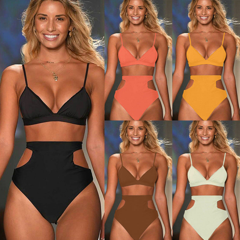 Dame bikini sæt med fashionable skæredetaljer og komfortable stropper Stilla