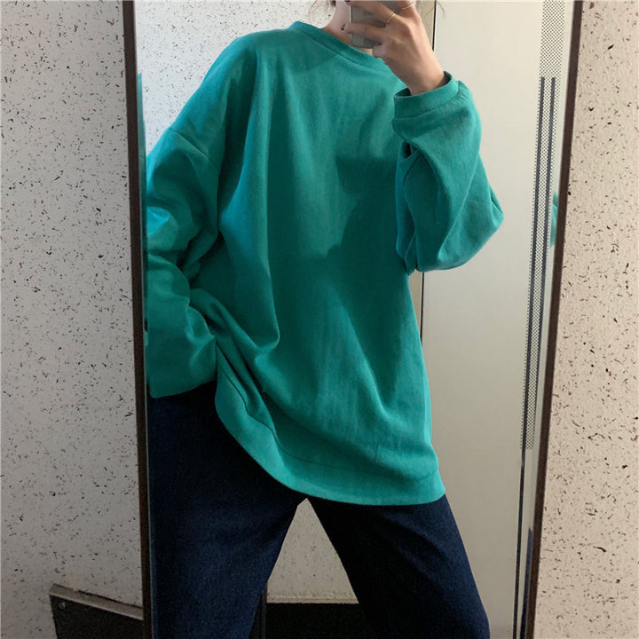 Dame Relaxed Fit Langærmet T-Shirt med unikt broderidetalje Stilla