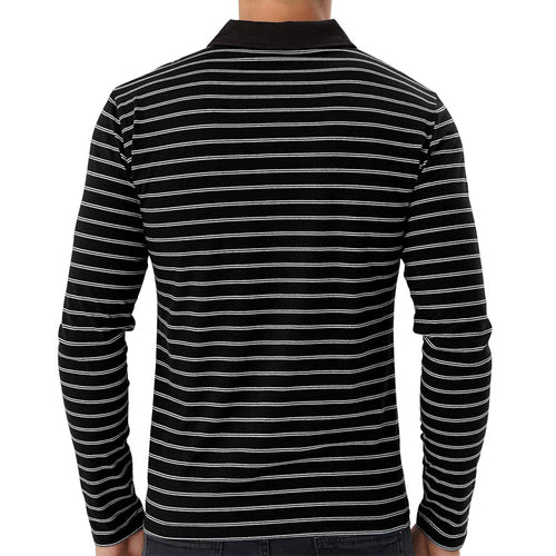 Herre Langærmet Poloshirt med moderne stribemønster Stilla