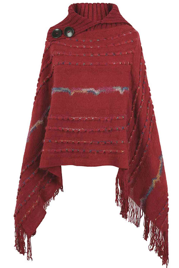Stilla | Ærme Frynsedetalje Poncho
