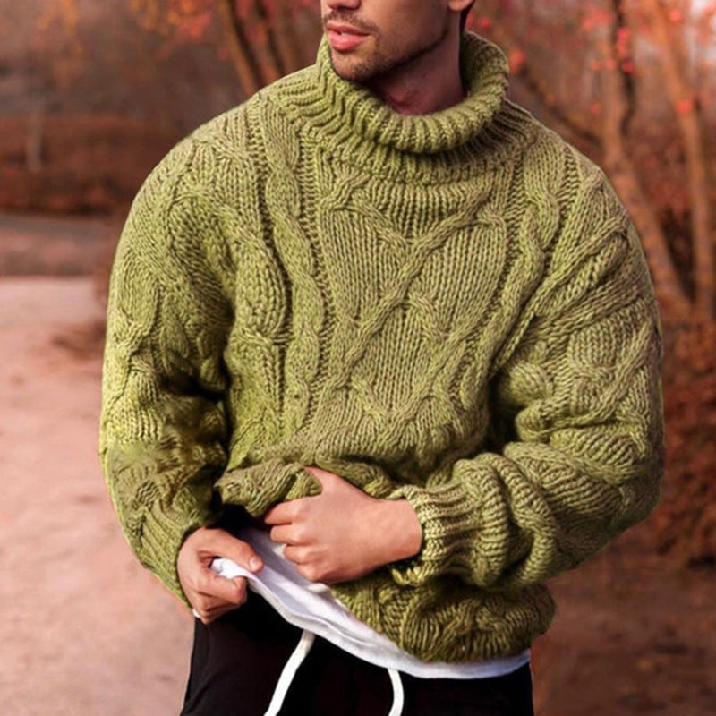 Stilla | Sweater Høj Krave Uld Størrelse Passform Kabelstrik Design