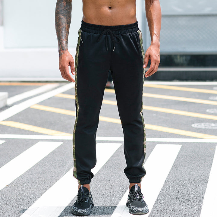 Herrer Sporty Joggingbukser med sideløst camouflage-design og åndbare egenskaber Stilla
