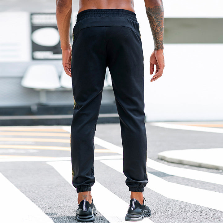 Herrer Sporty Joggingbukser med sideløst camouflage-design og åndbare egenskaber Stilla
