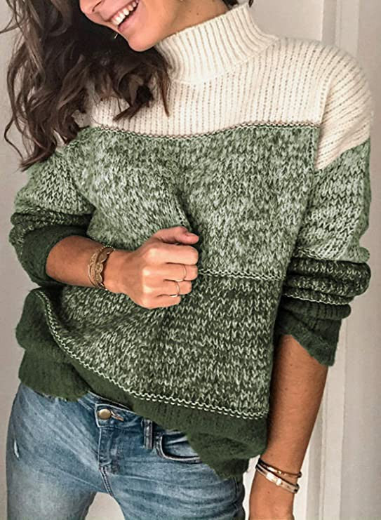 Kvinders hyggelige turtleneck sweater i struktureret strikdesign Stilla
