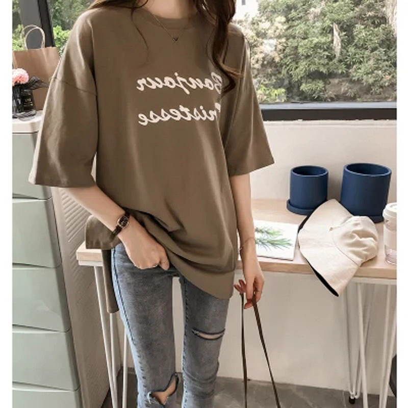 Femme Casual Oversized Grafik T-Shirt Stilla