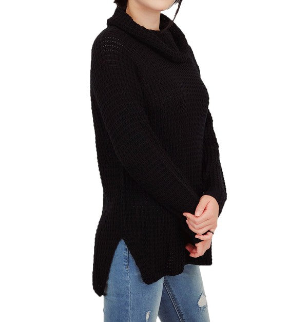 Stilla | Hals Oversized Pop-corn Strik Tunika Sweater