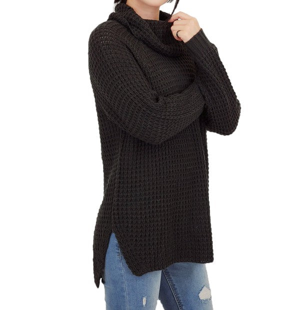 Stilla | Hals Oversized Pop-corn Strik Tunika Sweater