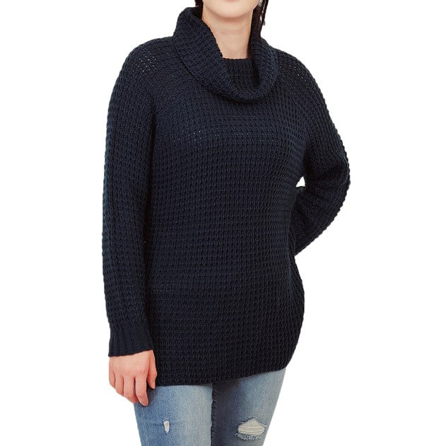 Stilla | Hals Oversized Pop-corn Strik Tunika Sweater