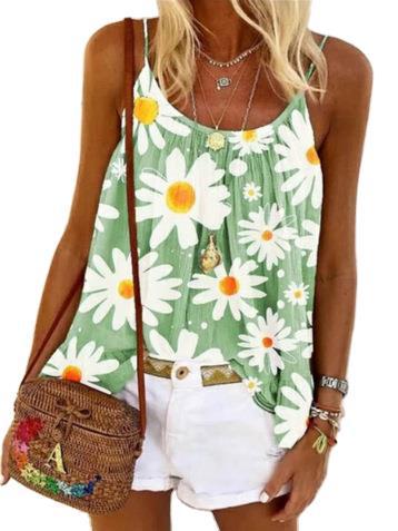 Femme Blomstermønster Tanktop Stilla