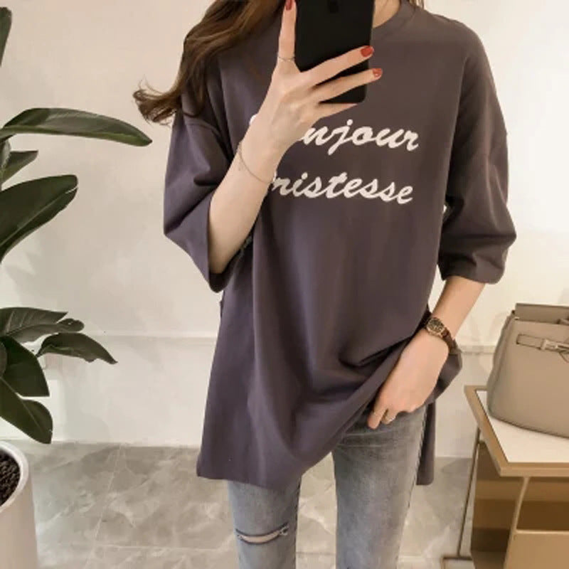 Femme Casual Oversized Grafik T-Shirt Stilla