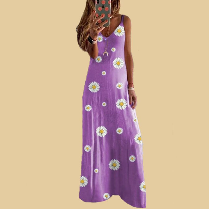 Dame Floral Print Ærmeløs Maxi-Kjole Stilla