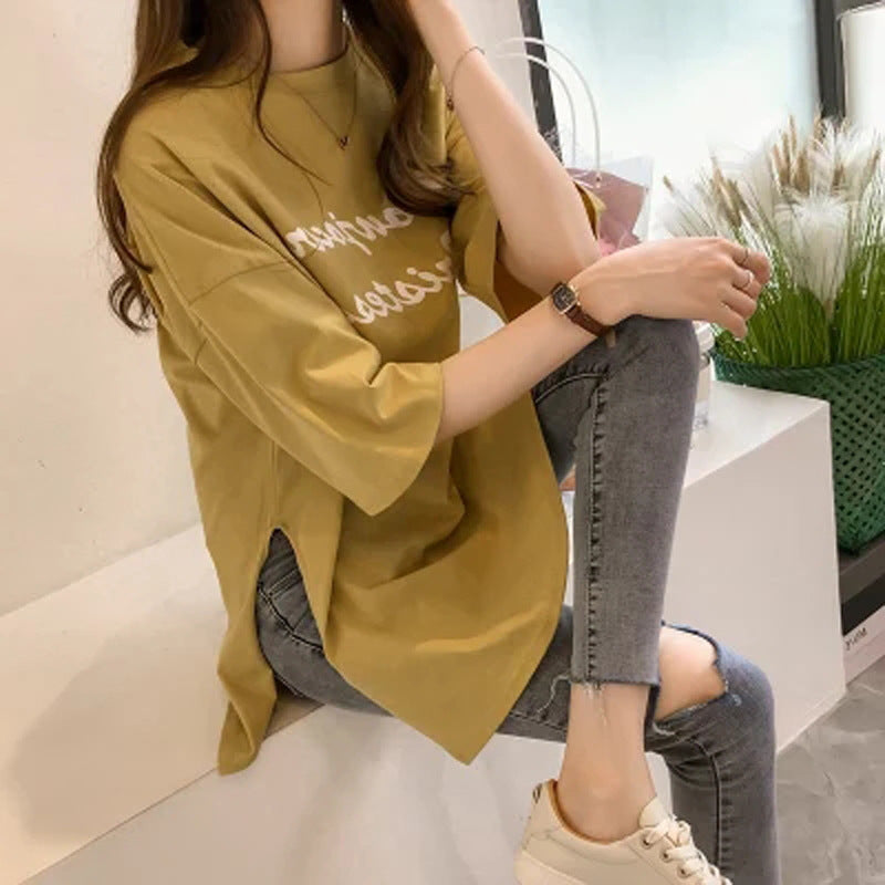 Femme Casual Oversized Grafik T-Shirt Stilla